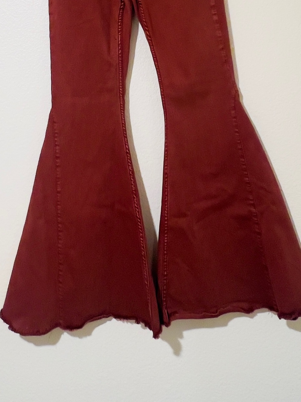 Shyanne-Women's High Rise Super Flare Jeans Rust Bell Bottoms 32x34 - Picture 5 of 11